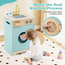 Wooden Toy Washing Machine with Sink – Blue