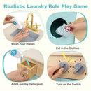 Wooden Toy Washing Machine with Sink – Blue