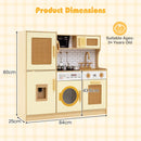Yellow Play Kitchen with Rattan Doors, Lights and Sounds – Yellow