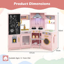 Corner Play Kitchen with Chalkboard, Lights and Ice Maker – Pink