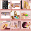 Corner Play Kitchen with Chalkboard, Lights and Ice Maker – Pink