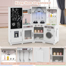 Corner Play Kitchen with Chalkboard, Lights and Ice Maker – White