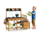 Outdoor Mud Kitchen with Planter Boxes and Trellis – Brown