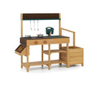 Outdoor Mud Kitchen with Planter Boxes and Trellis – Brown