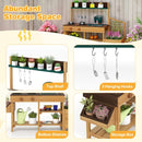 Outdoor Mud Kitchen with Planter Boxes and Trellis – Brown