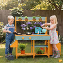 Outdoor Mud Kitchen with Planter Boxes and Trellis – Yellow
