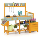 Outdoor Mud Kitchen with Planter Boxes and Trellis – Yellow
