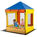 Kids Wooden Sandpit Playhouse with Mesh Canopy – Colourful