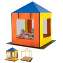 Kids Wooden Sandpit Playhouse with Mesh Canopy – Colourful