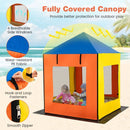 Kids Wooden Sandpit Playhouse with Mesh Canopy – Colourful
