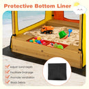 Kids Wooden Sandpit Playhouse with Mesh Canopy – Colourful
