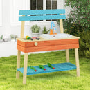Outdoor Mud Kitchen with Grill Rack and Gardening Tools – Blue
