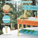 Outdoor Mud Kitchen with Grill Rack and Gardening Tools – Blue