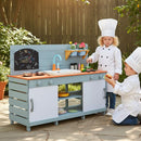 Outdoor Mud Kitchen with Sliding Doors and Circulating Tap – Blue