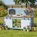 Outdoor Mud Kitchen with Sliding Doors and Circulating Tap – Blue
