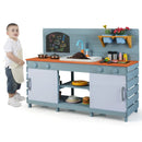 Outdoor Mud Kitchen with Sliding Doors and Circulating Tap – Blue