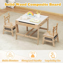4-in-1 Kids Table and Chairs Set with Reversible Whiteboard for Arts Robot Style