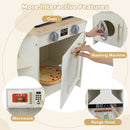 Compact Corner Play Kitchen with Circulating Tap and Lights – Beige