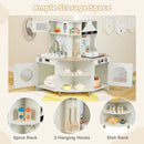 Compact Corner Play Kitchen with Circulating Tap and Lights – Beige