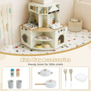 Compact Corner Play Kitchen with Circulating Tap and Lights – Beige
