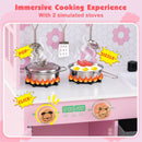 House-Shaped Play Kitchen with Stainless Steel Cookware – Pink