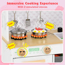 House-Shaped Play Kitchen with Stainless Steel Cookware – White