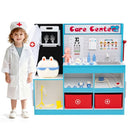 Wooden Toy Medical Centre with Examination Area – Blue