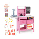 Wooden Toy Doctor's Office with Folding Table – Pink