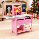 Wooden Toy Doctor's Office with Folding Table – Pink