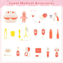 Wooden Toy Doctor's Office with Folding Table – Pink