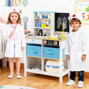 Wooden Toy Doctor's Office with Folding Table – White
