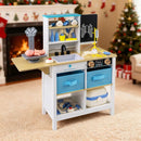 Wooden Toy Doctor's Office with Folding Table – White