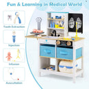 Wooden Toy Doctor's Office with Folding Table – White