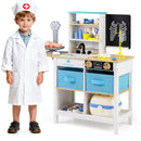 Wooden Toy Doctor's Office with Folding Table – White