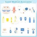Wooden Toy Doctor's Office with Folding Table – White