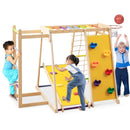 Wooden Jungle Gym with Basketball Hoop and Slide – Rainbow