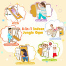 Wooden Jungle Gym with Basketball Hoop and Slide – Rainbow