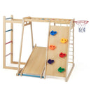 Wooden Jungle Gym with Basketball Hoop and Slide – Macaron