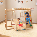 Wooden Jungle Gym with Basketball Hoop and Slide – Macaron