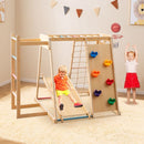 Wooden Jungle Gym with Basketball Hoop and Slide – Macaron