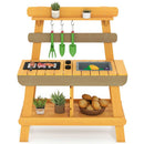 Outdoor Wooden Mud Kitchen with Grill and Garden Tools – Yellow