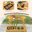 Outdoor Wooden Mud Kitchen with Grill and Garden Tools – Yellow