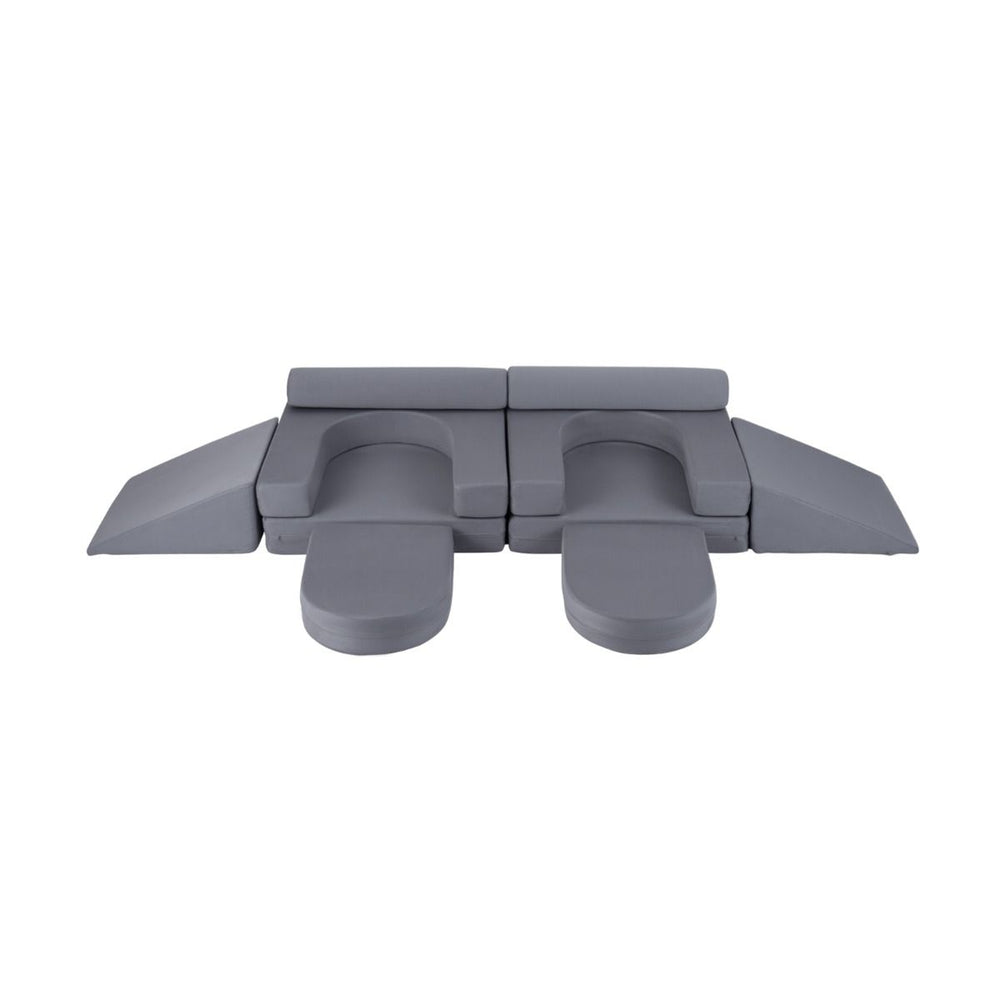 10 Pieces Modular Kids Play Couch with Skin-friendly Suede Fabric