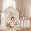 Kids Play Tent with Attached Play Area and Mat – Beige