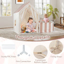 Kids Play Tent with Attached Play Area and Mat – Beige