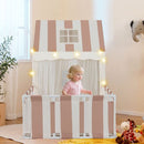 Kids Play Tent with Attached Play Area and Mat – Beige