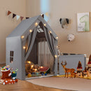 Kids Play Tent with Attached Play Area and Mat – Grey