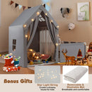 Kids Play Tent with Attached Play Area and Mat – Grey