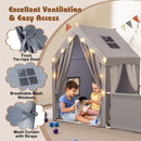 Kids Play Tent with Attached Play Area and Mat – Grey