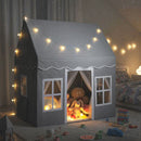 Kids Playhouse Tent with Mat and Star Lights – Grey
